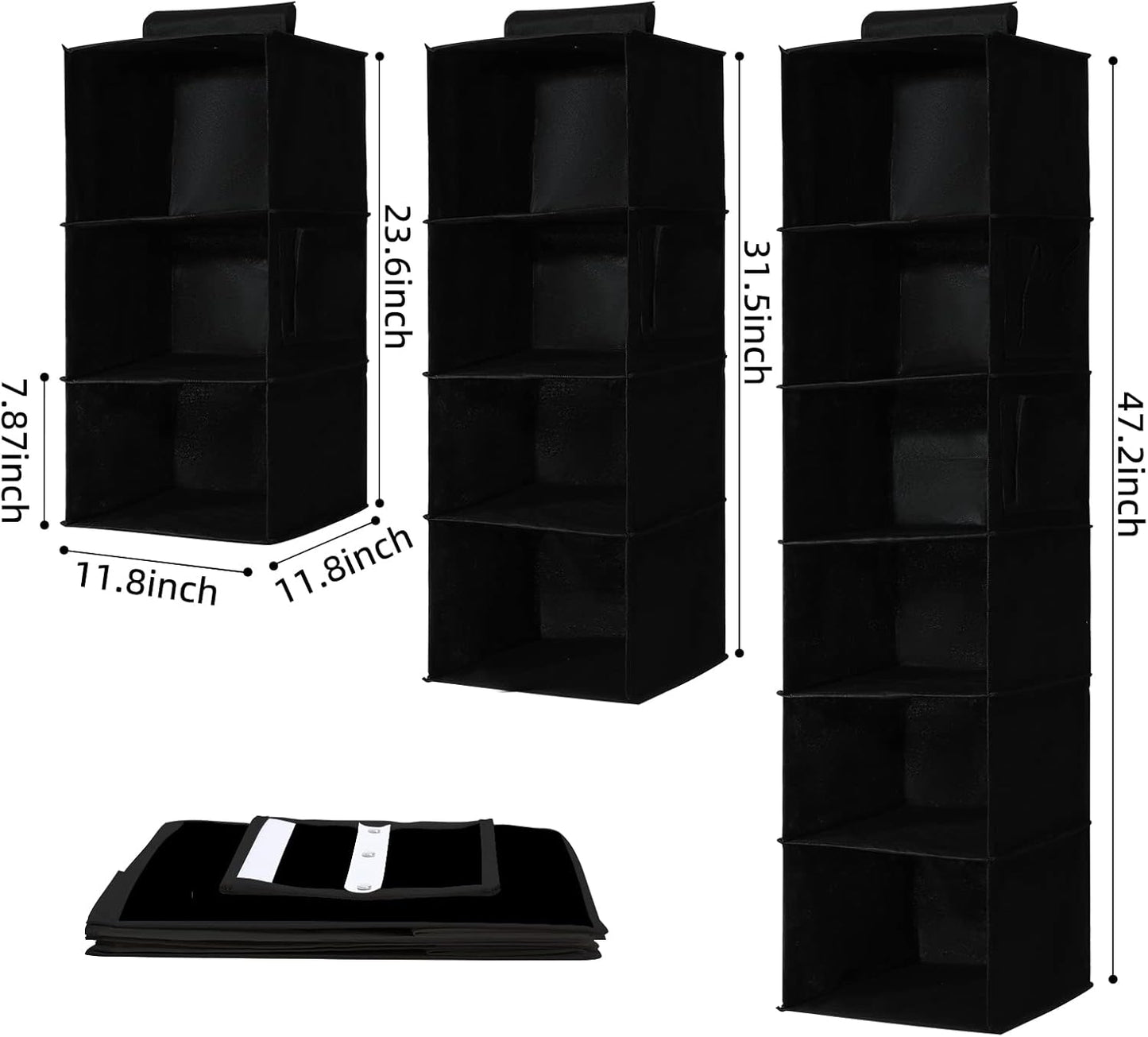 2 Packs Hanging Closet Organizer Storage, 6-Shelf Hanging Shelves for Closet, Closet Clothes