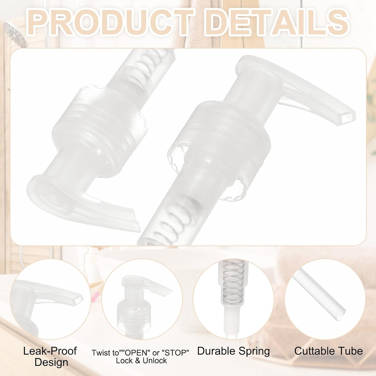 uxcell 12 Pcs Soap Dispenser Pump Heads Soap Dispensers Top Pumps Replacement Switch Pumphead for