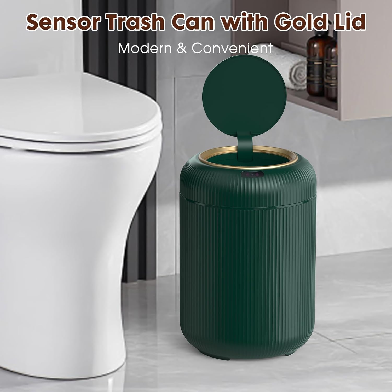 Procade Automatic Motion Sensor Bathroom Trash Can with Lid, 3 Gallon Touchless Trash Bin, Smart