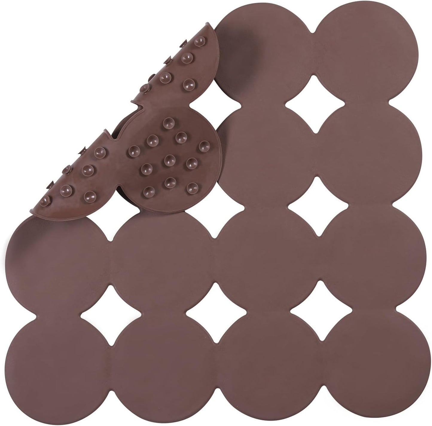 Square Shower Mat Nonslip - Rubber Bathtub Mat with Suction Cups for Inside Shower Bathroom Floor