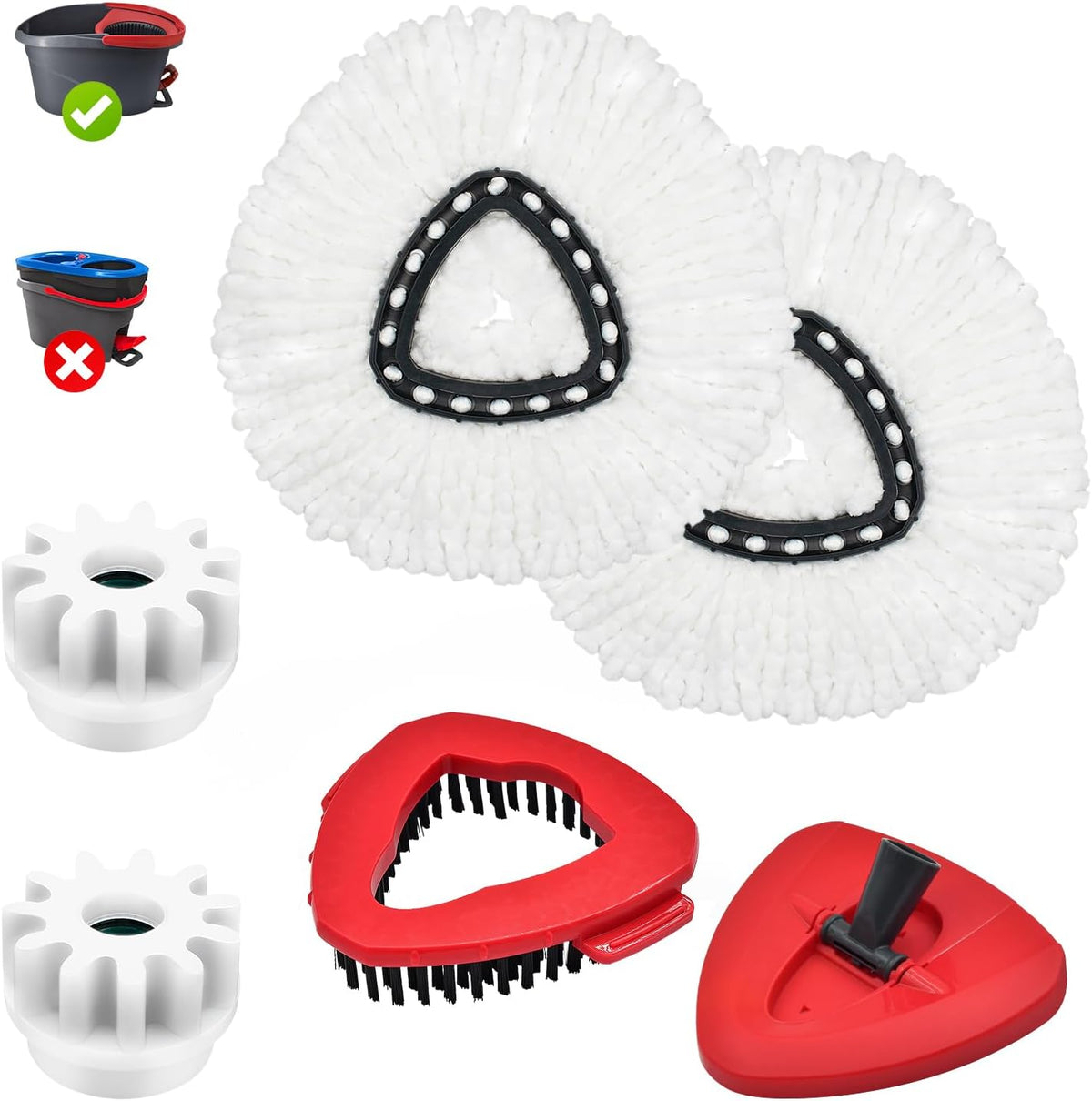 Mop Heads Replacements,Scrubber Head,Base and Pedal Bearing Replacement Combo Set for O-Cedar