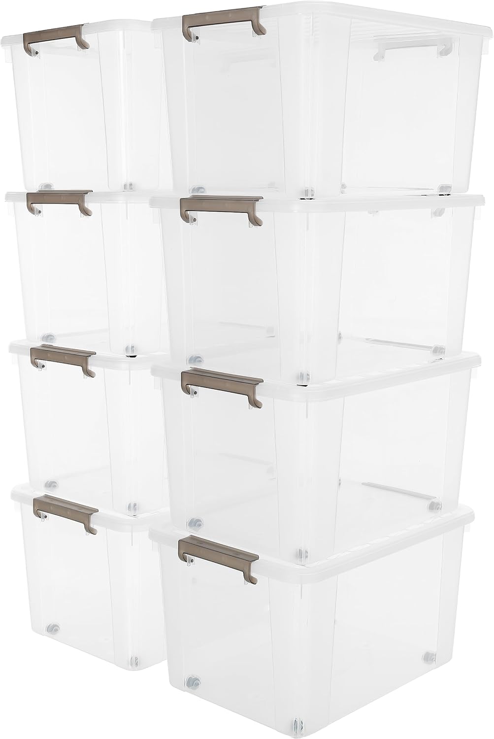 Citylife 69 QT Plastic Storage Bins with Latching Lids Stackable Storage Containers for Organizing
