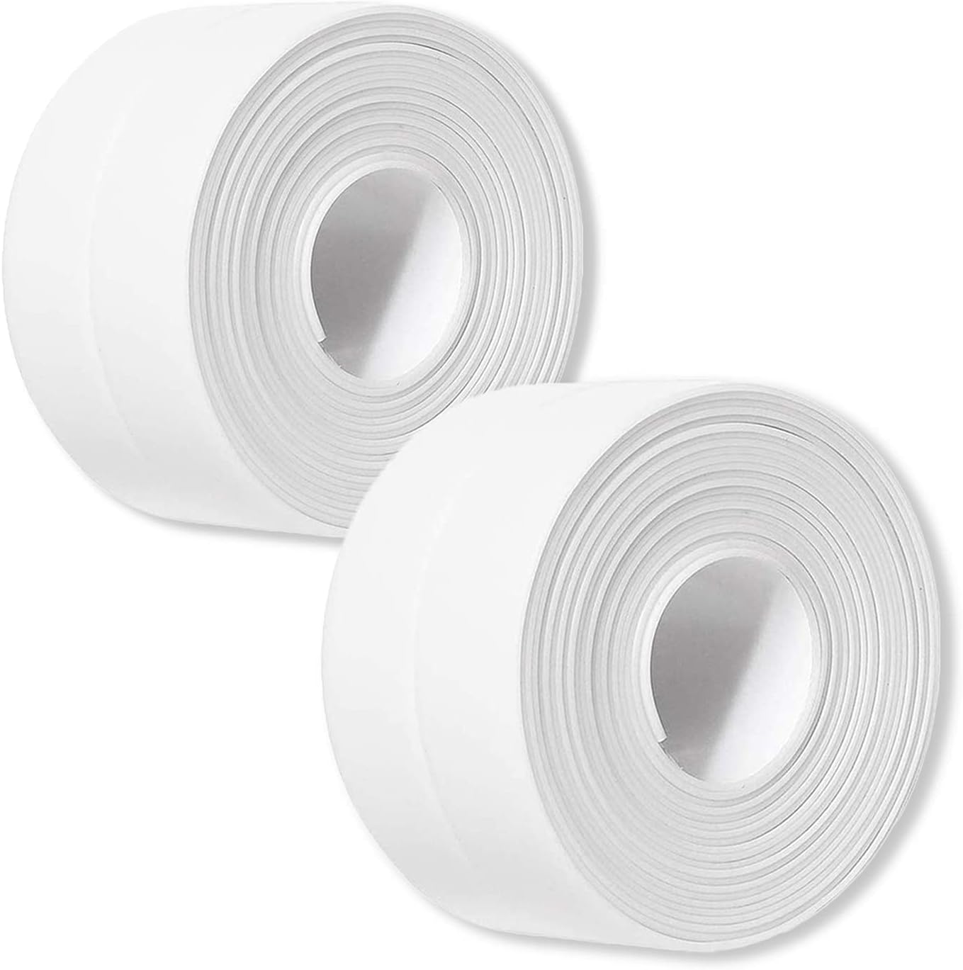 2 Pack Caulk Strip, 1.5" x 10.5Ft PVC Self Adhesive Caulk Tape, Sealing Waterproof Silicone Tape