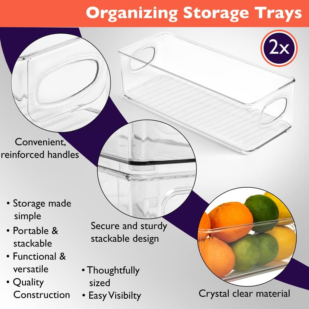 CLEARSPACE Plastic Pantry Organization and Food Storage Bin – Great Kitchen Fridge Organizer Bins