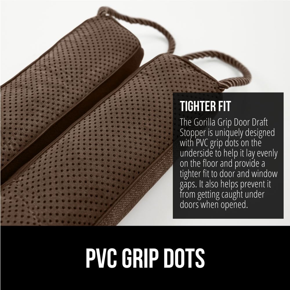 GORILLA GRIP Door Draft Stopper for Bottom of Doors, Weather Stripping Seal Blocks Hot Air, Noise