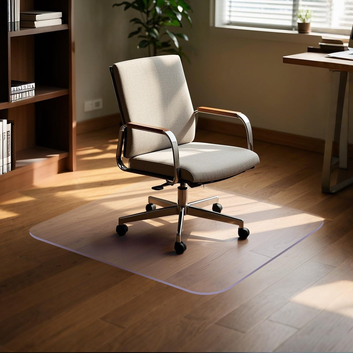 SOONAN Chair Mat for Hardwood Floor, 48" x 36" Clear Office Floor Mat, 0.08" Thickness Heavy Duty