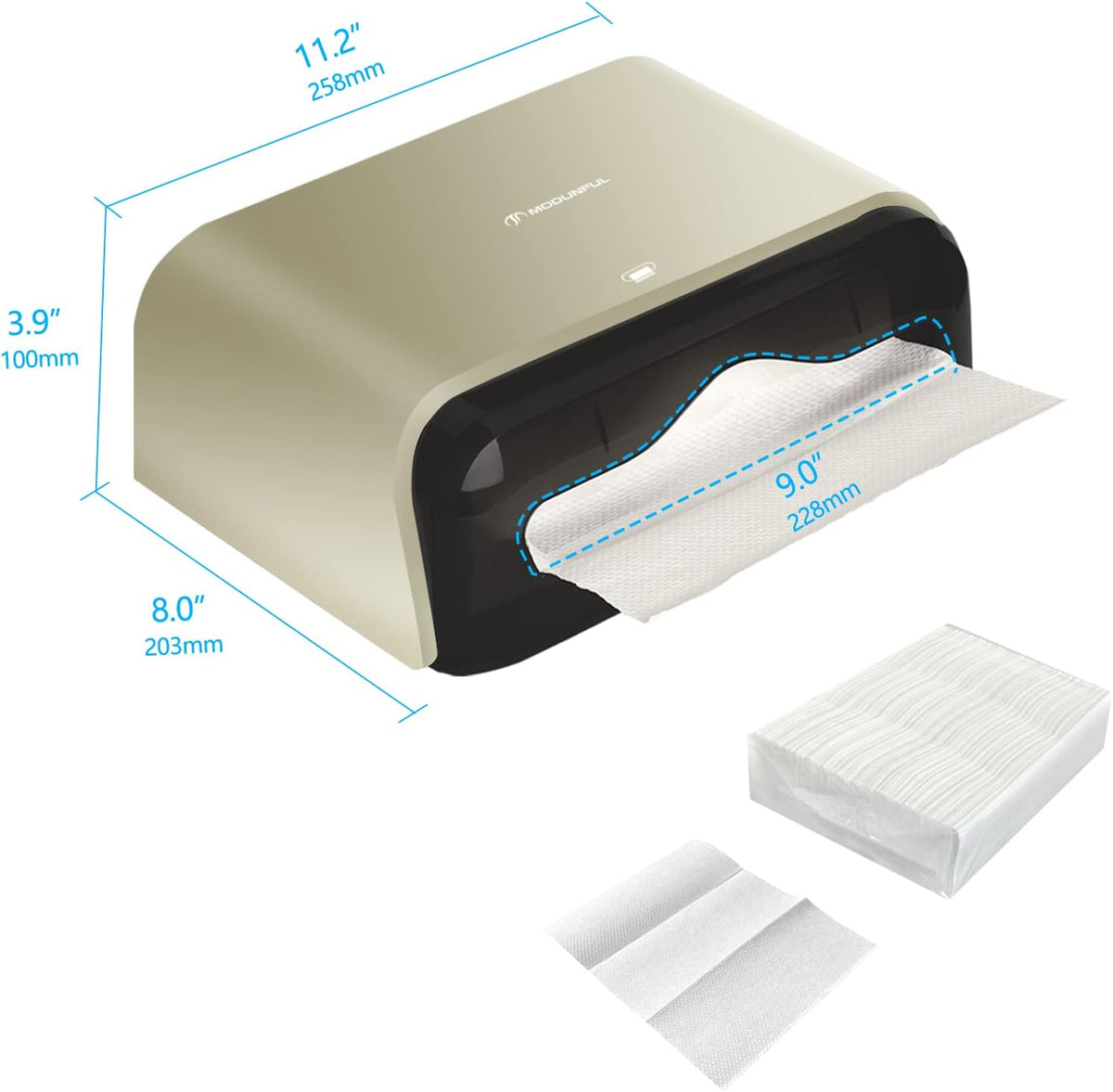 C-Fold Paper Towel Dispenser for Bathroom: Compact 200 Sheets Large Capacity for Multifold Hand