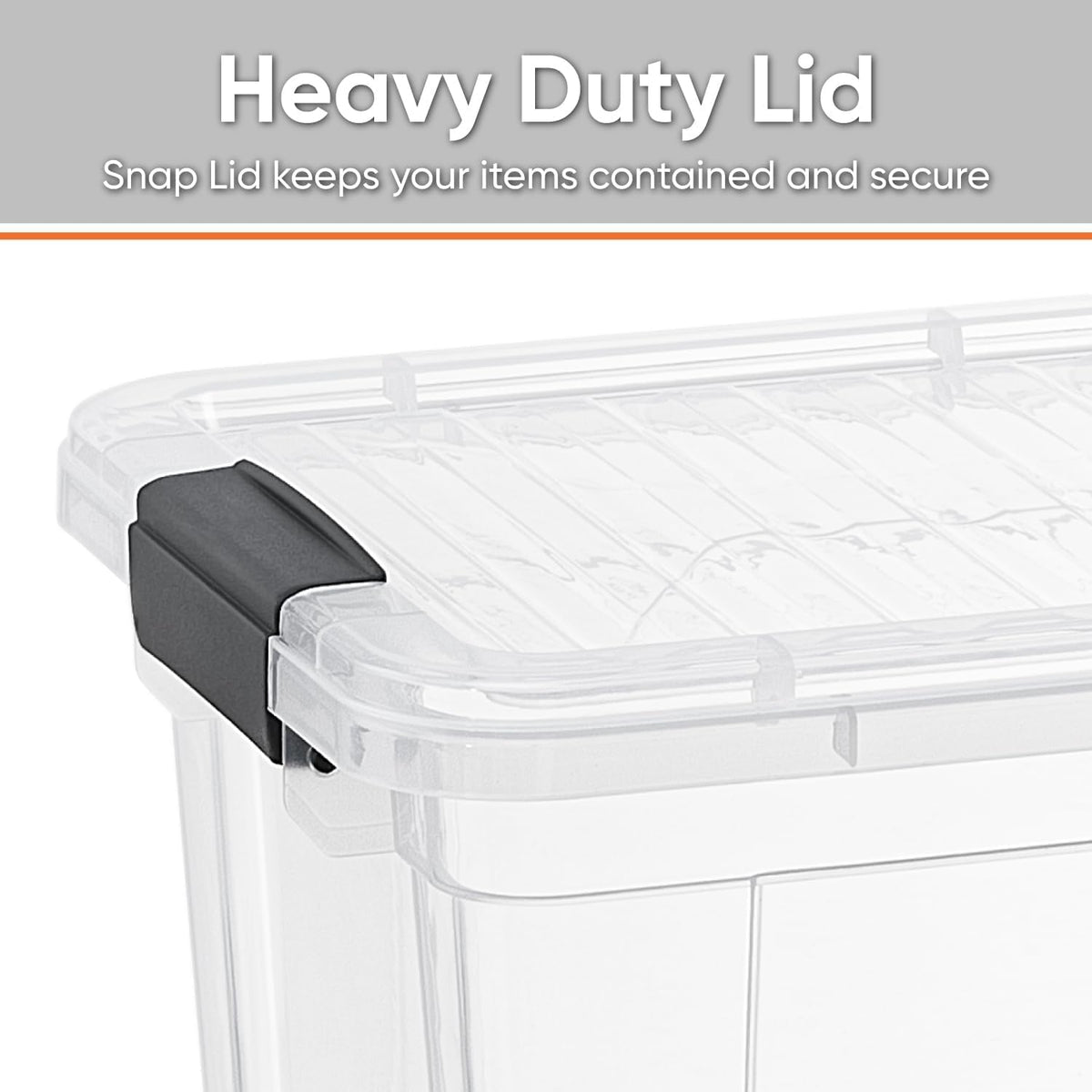 Superio Clear Storage Boxes with Lids, 4.75 Quart Plastic Container Bins for Organizing, Stackable