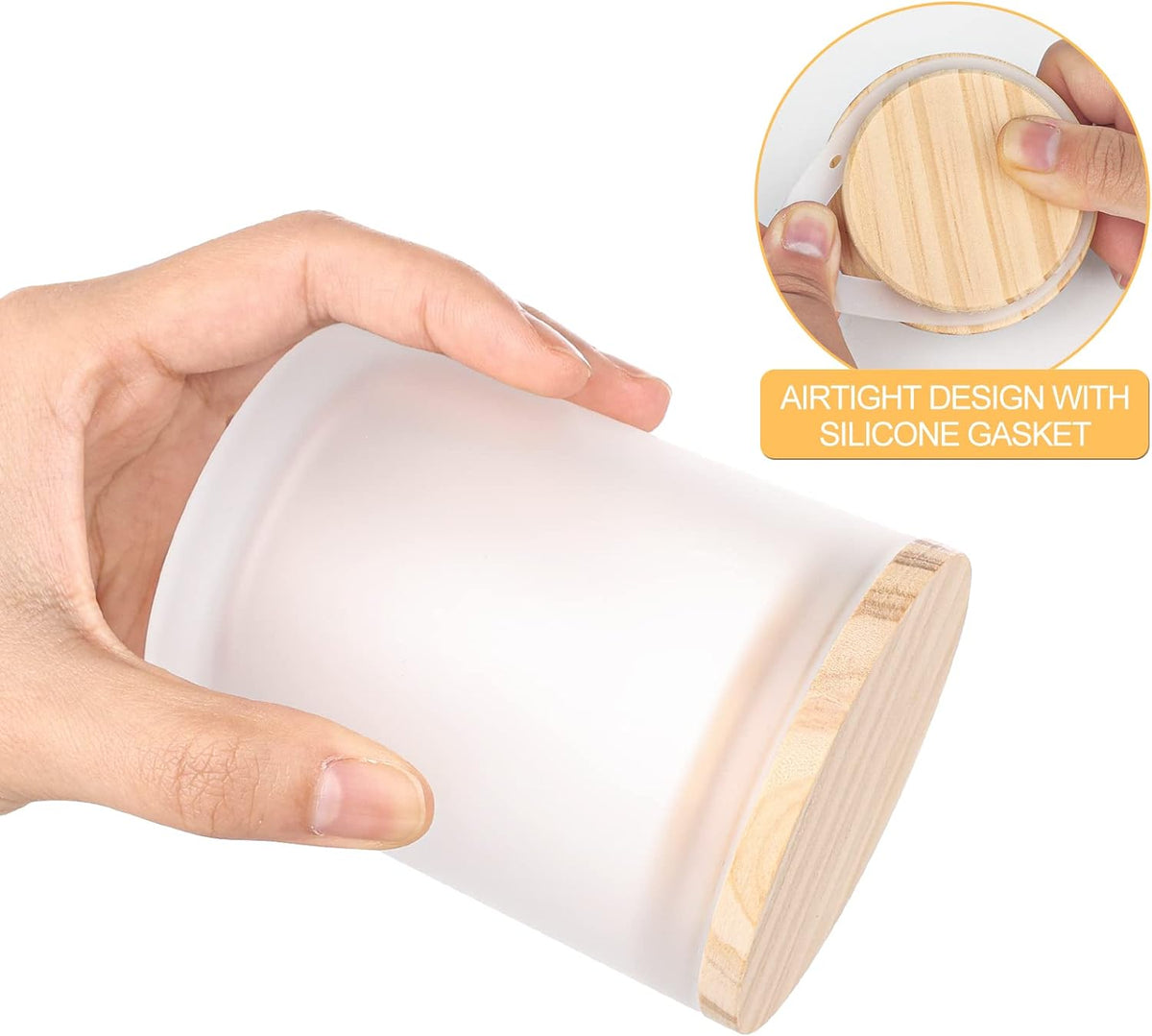 Thick Candle Jars for Making Candles 12 Pcs, 7 OZ Empty Jars with Wood Lids for Candle Making