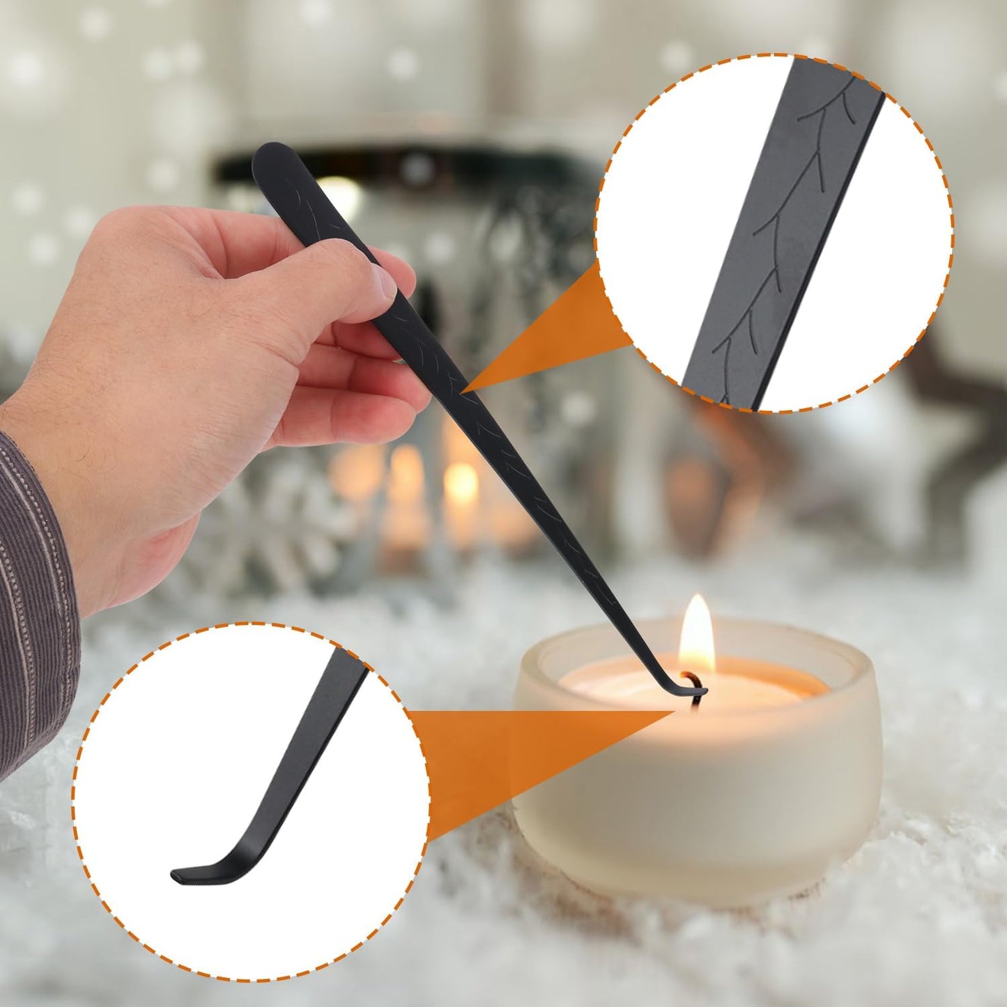 3 in 1 Candle Accessory Set(3 Set), Premium Candle Wick Trimmer, Candle Snuffer, Wick Dipper
