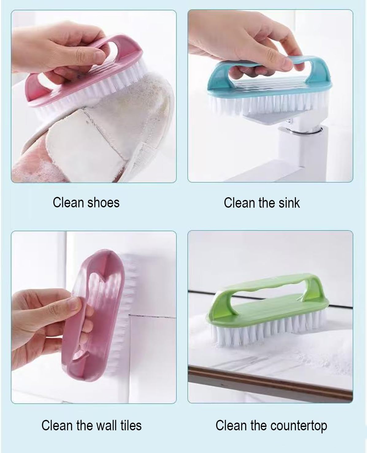 Scrub Brush for Cleaning-3 Pack Scrubbing Brushes Heavy Duty Multi-Purpose Household Cleaning Brush