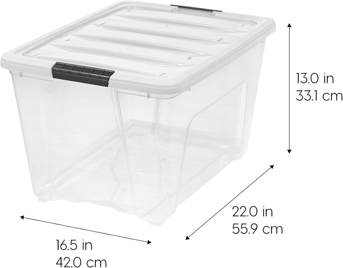 IRIS USA 6-Pack 54 Quart Stackable Storage Bins with Lids [Made in USA] - Everyday Organizer