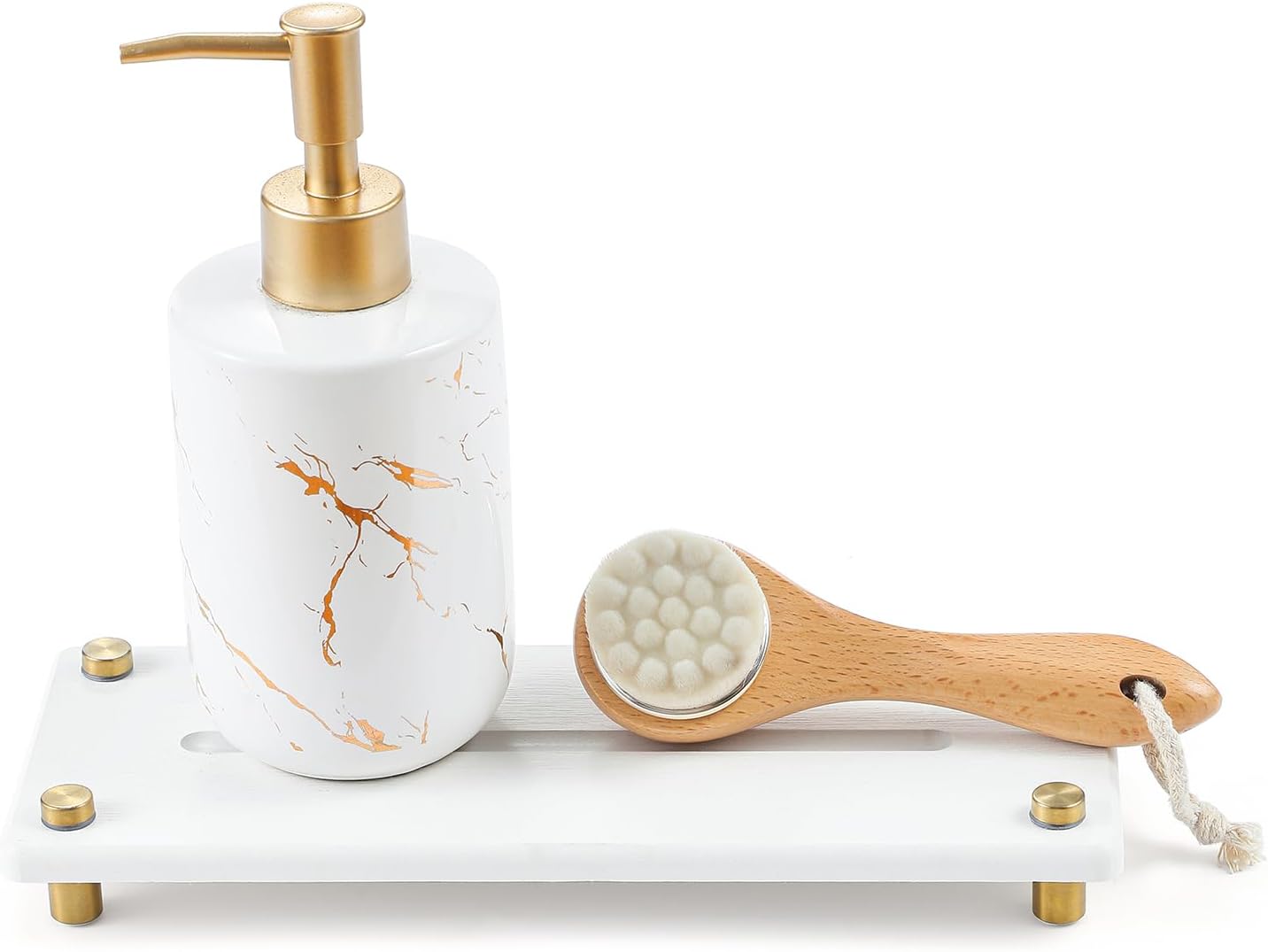 Water Absorbing Stone Sink Caddy Kitchen Sink Organizer Tray, Diatomite Bathroom Counter Tray, Gold