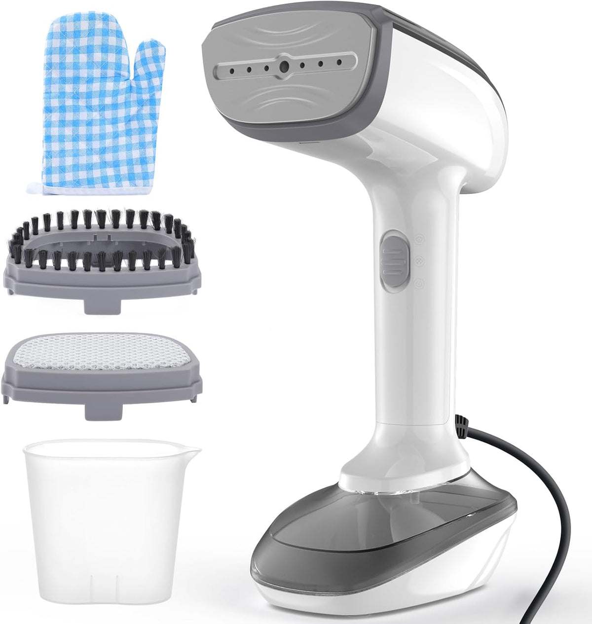 Powerful Handheld Fabric Steamer - 1800W with Fast Ceramic Heat-Up Plate, 2-in-1 Ironing & Wrinkle