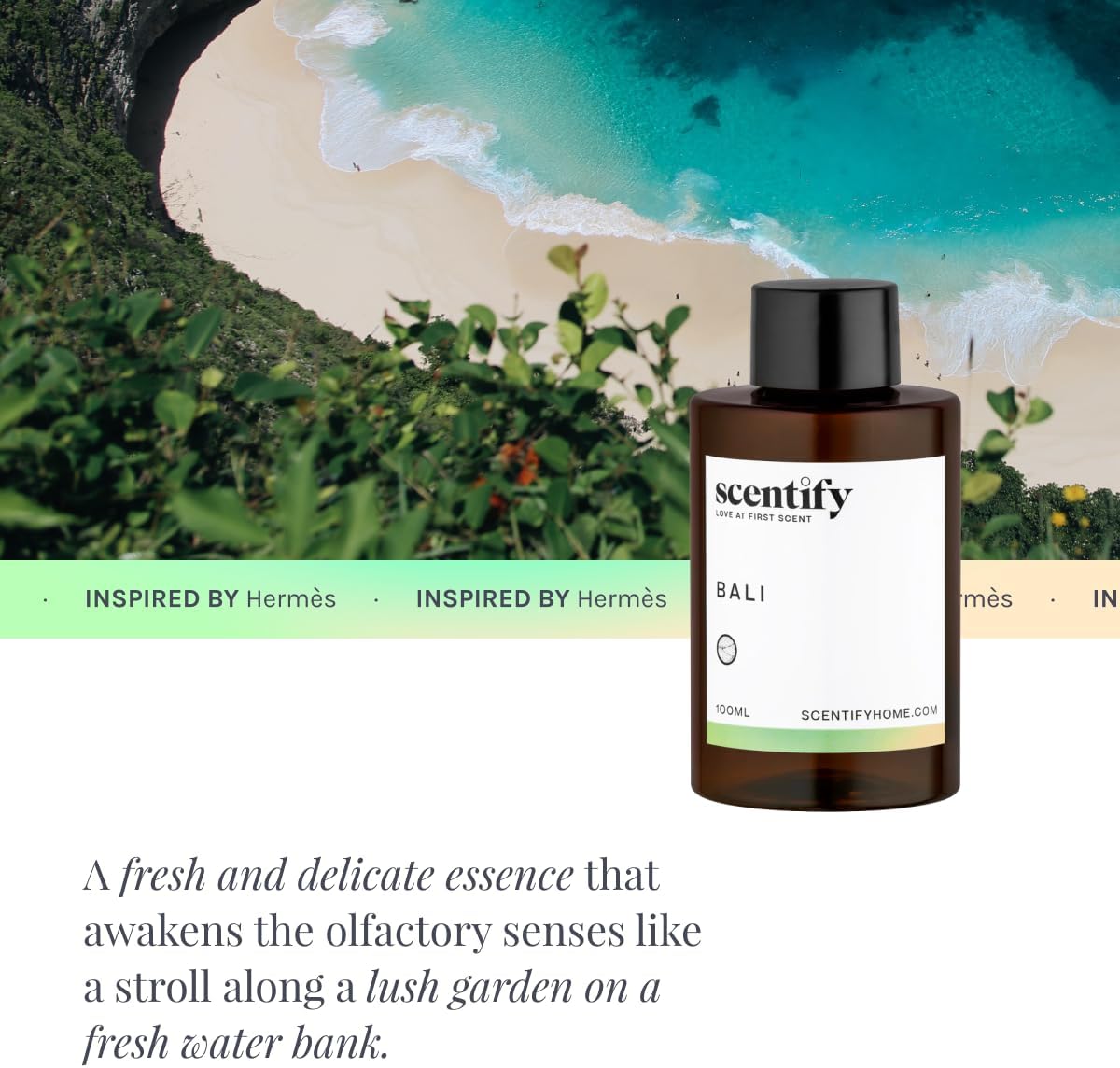 Scentify Bali Aroma Oil Refill Scent for Oil Diffusers - Lemon, Green, Amber, Musk, Woody Scents