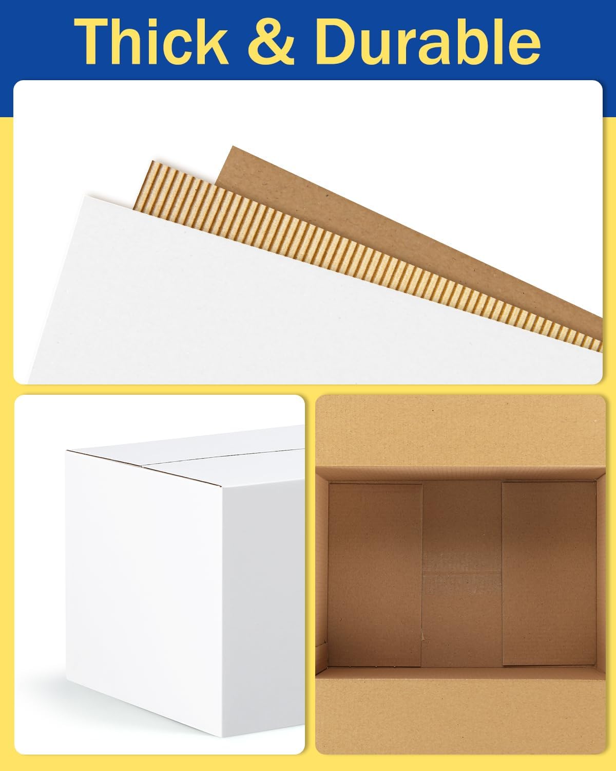 Assorted-Sizes-Shipping-Boxes-45-Pack: 8x6x6 & 10x7x5 & 11x6x6 Small-Shipping-Boxes-Mailers, White