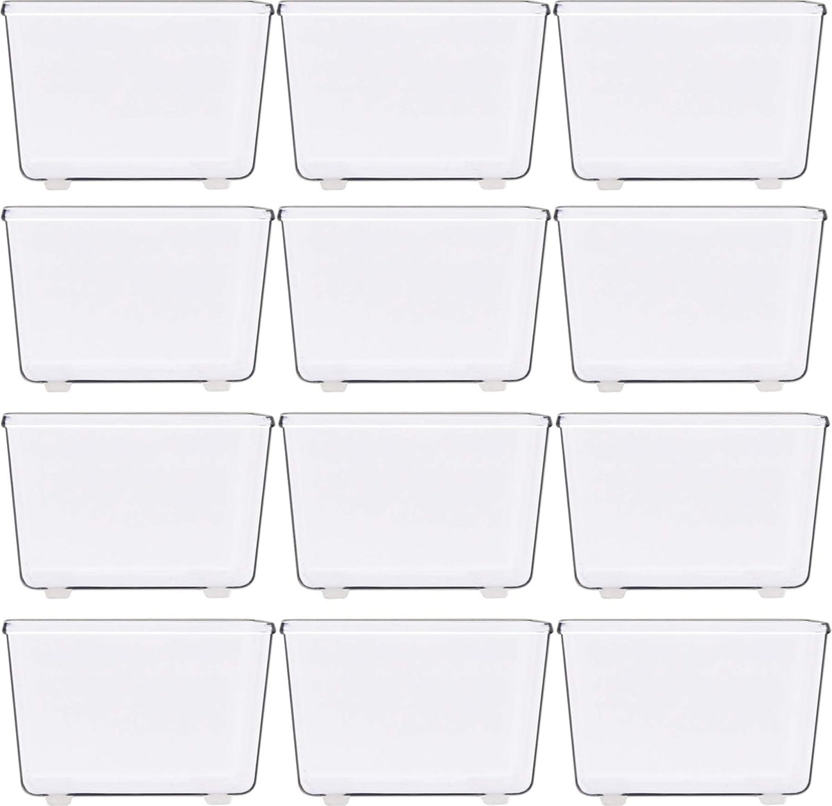 Simple Houseware Clear Drawer Organizer for Office Bin Desk Storage, 3.25"x 3.25", 12 Packs