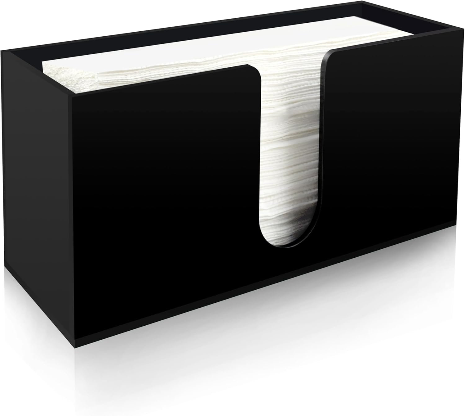 Paper Towel Holder for Countertop,Black Acrylic Napkin Dispenser-Multifold/C-Fold/Z-Fold Trifold