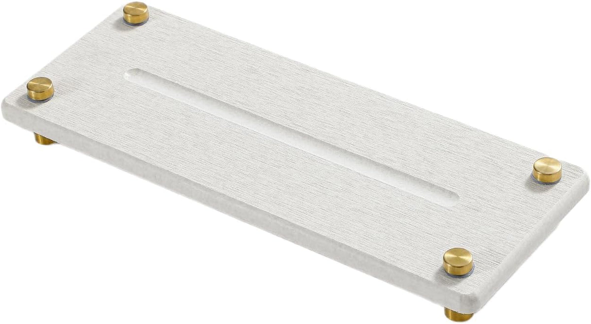 Water Absorbing Stone Sink Caddy Kitchen Sink Organizer Tray, Diatomite Bathroom Counter Tray, Gold