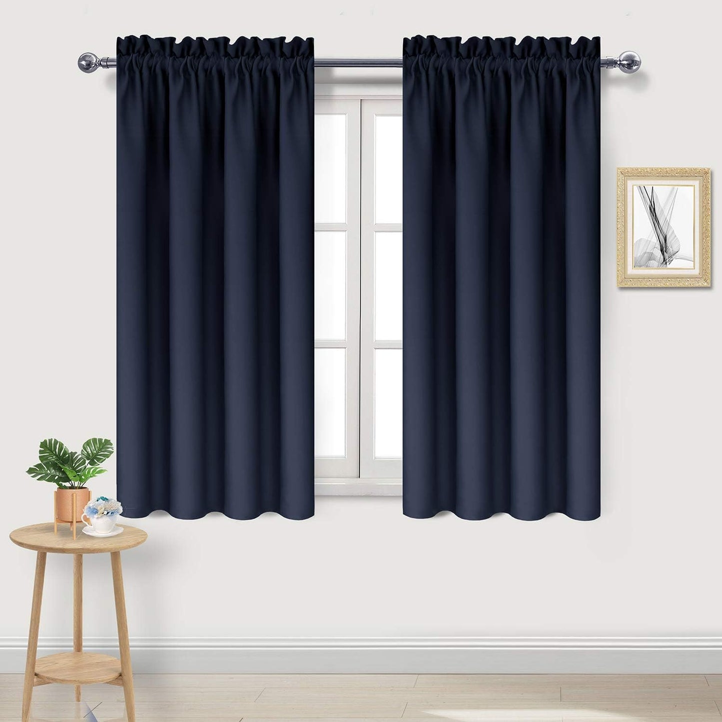 DWCN Navy Room Darkening Blackout Curtains - Thermal Insulated Privacy Energy Saving Window Curtain