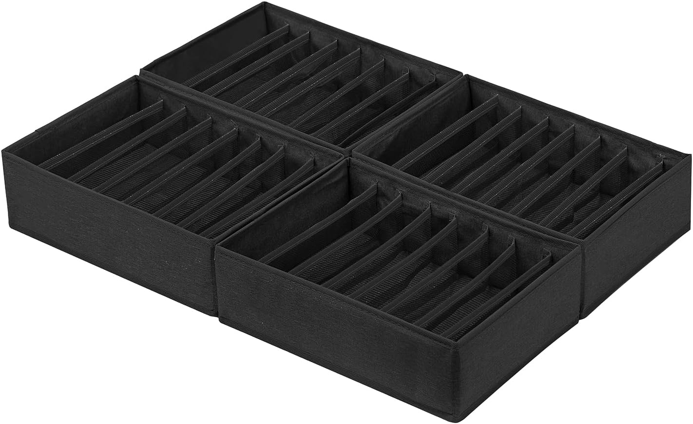 Qozary 4 Pack Drawer Organizers for Clothing, 8 Grids Foldable Closet Organizers and Storage Bins