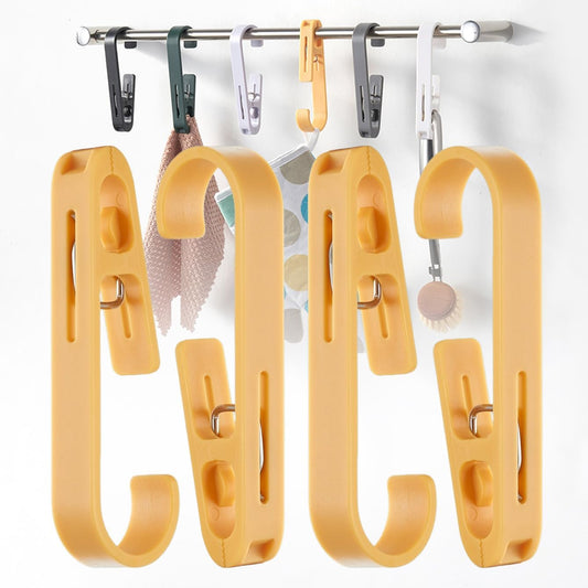 iBetterLife 4Pcs Laundry Hooks Clips Hanger - Laundry Clips with Hooks Heavy Duty Closet Organizer
