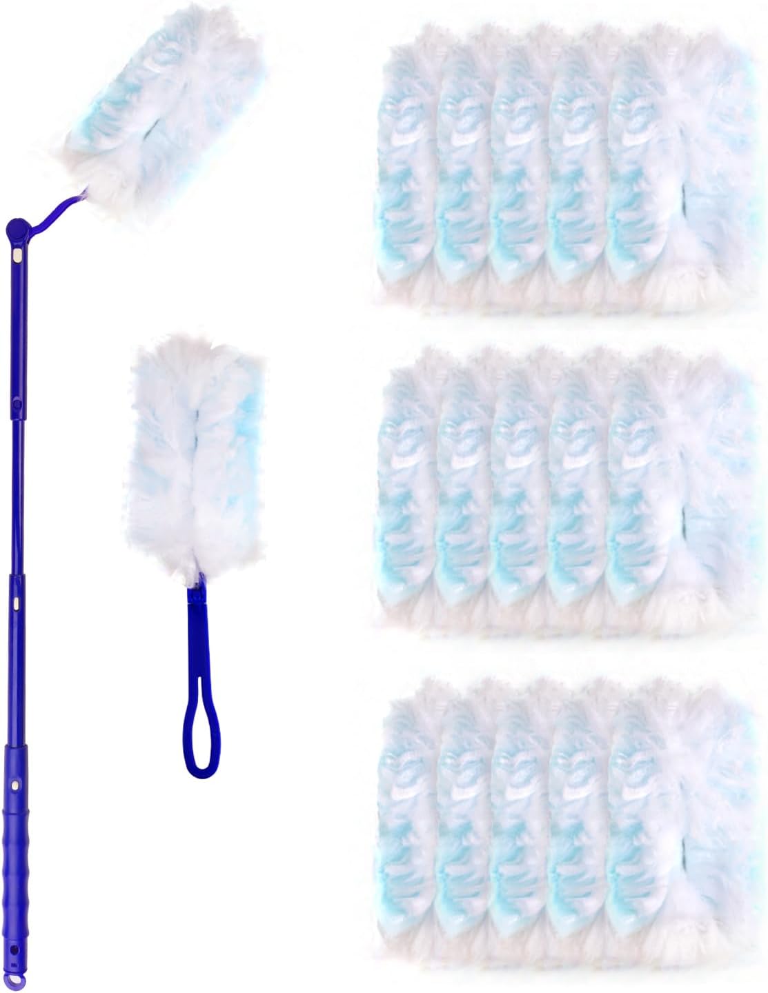 180° Dusters Multi Surface Duster Refills Kit Extender Handle (1 Long Handle to + 1 Short Handle +