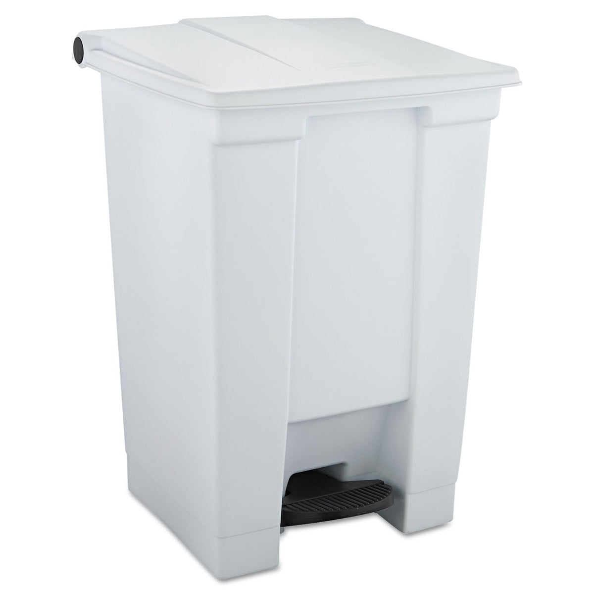 Rubbermaid Commercial Products Step-On Trash Can with Lid 12-Gallon White Hands-Free Sanitary Use