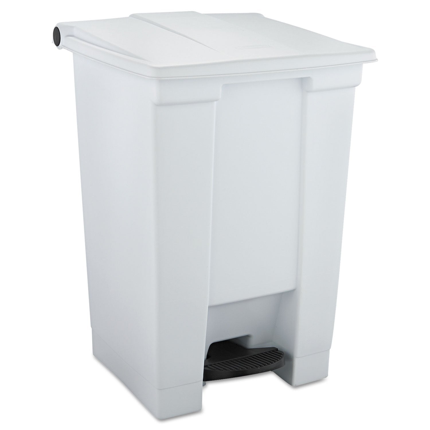 Rubbermaid Commercial Products Step-On Trash Can with Lid 12-Gallon White Hands-Free Sanitary Use