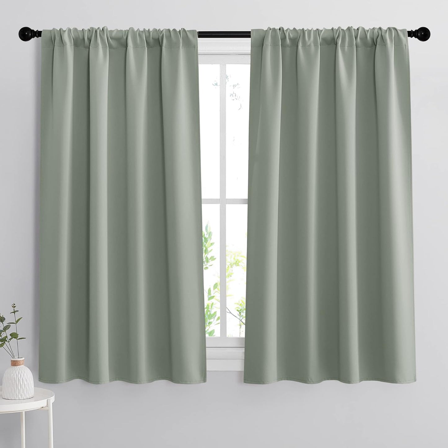 RYB HOME Dorm Curtains Room Darkening, 45 inch Length Privacy Window Treatment Thermal Insulated