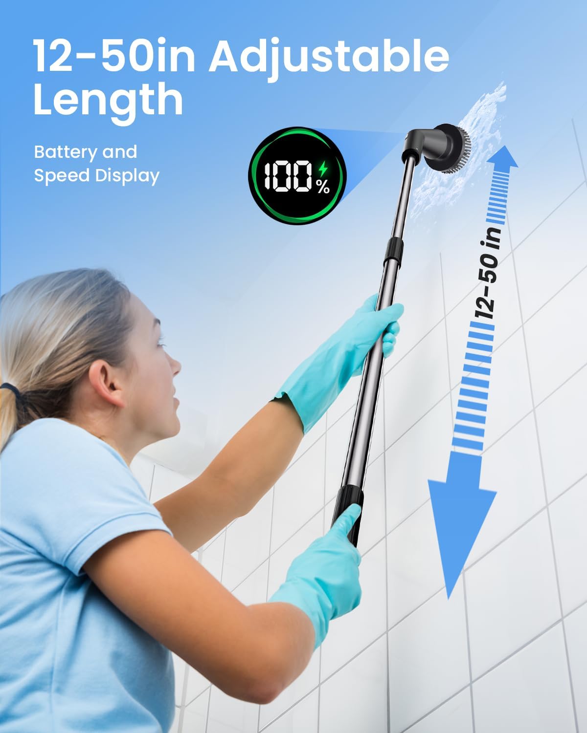 Leebein Electric Spin Scrubber, 2025 Upgraded Cordless Cleaning Brush Scrubber, IPX7 Waterproof