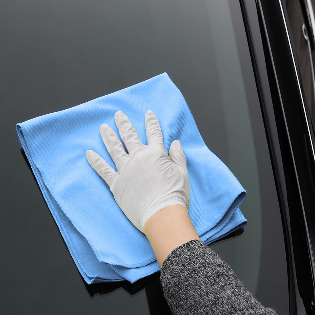 Mr. Lustre Microfiber Glass Cleaning Towels for Cars – 16 x 16 in, Ultra-Fine, Streak-Free