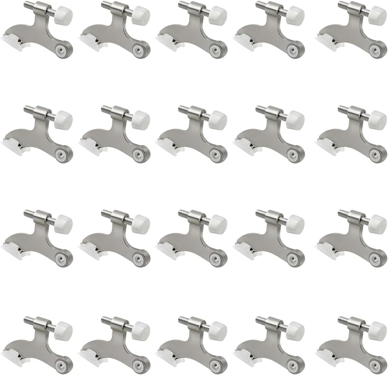 20 Pack Hinge Pin Brushed Nickel Door Stopper, Adjustable Heavy Duty Hinge Pin Door Stop with