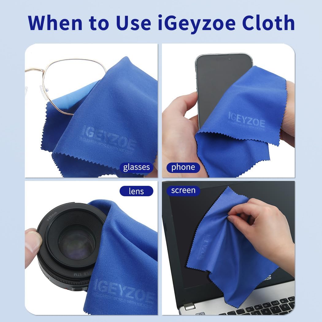 20 Pack Microfiber Glasses Cleaning Cloths - Glasses Wipes Ultra Soft & Reusable Eyeglass Lens