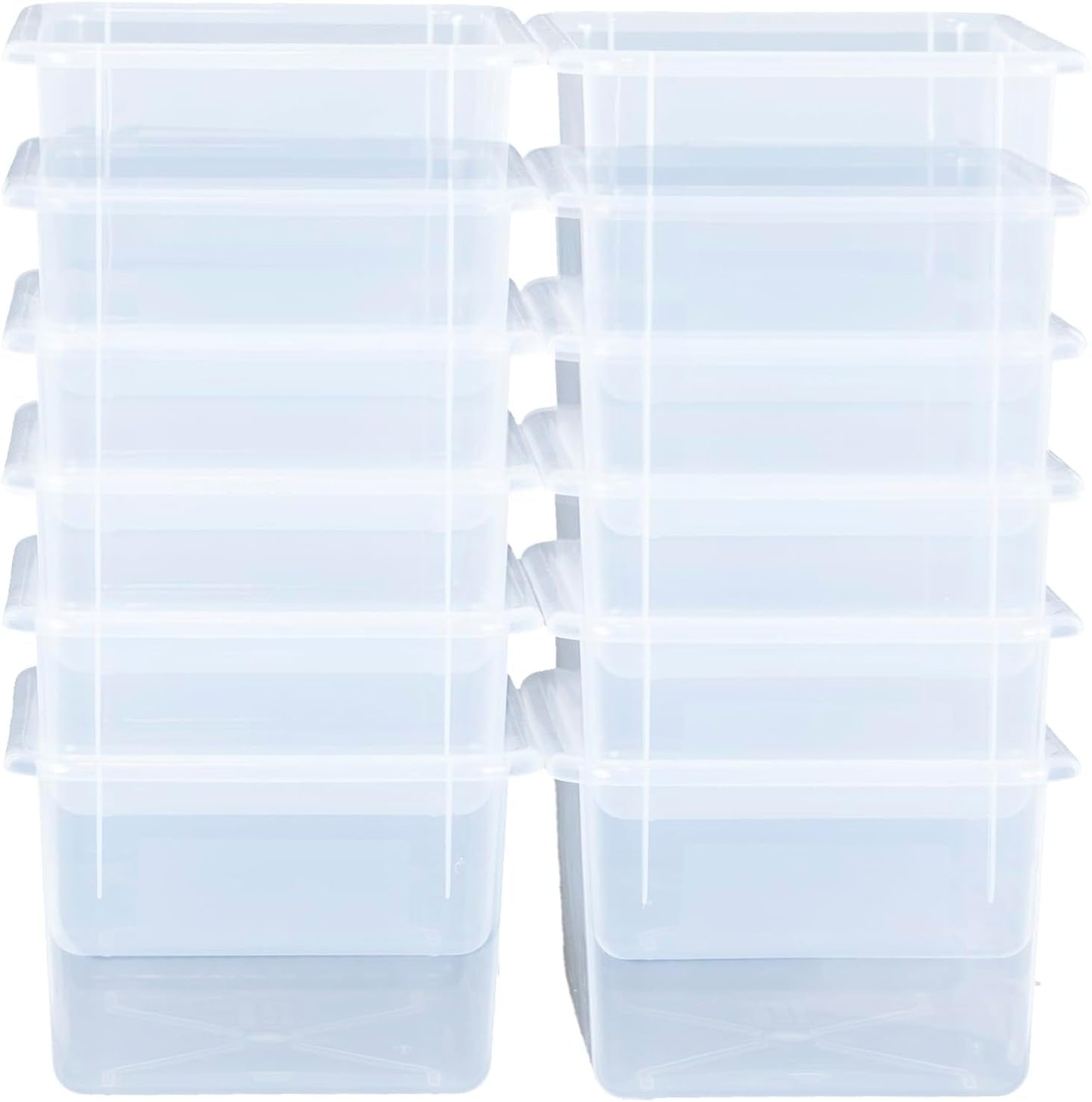 Wood Designs Cubby Storage Bin, Heavy Duty Plastic Containers for Kids Translucent Clear Cubby Tray