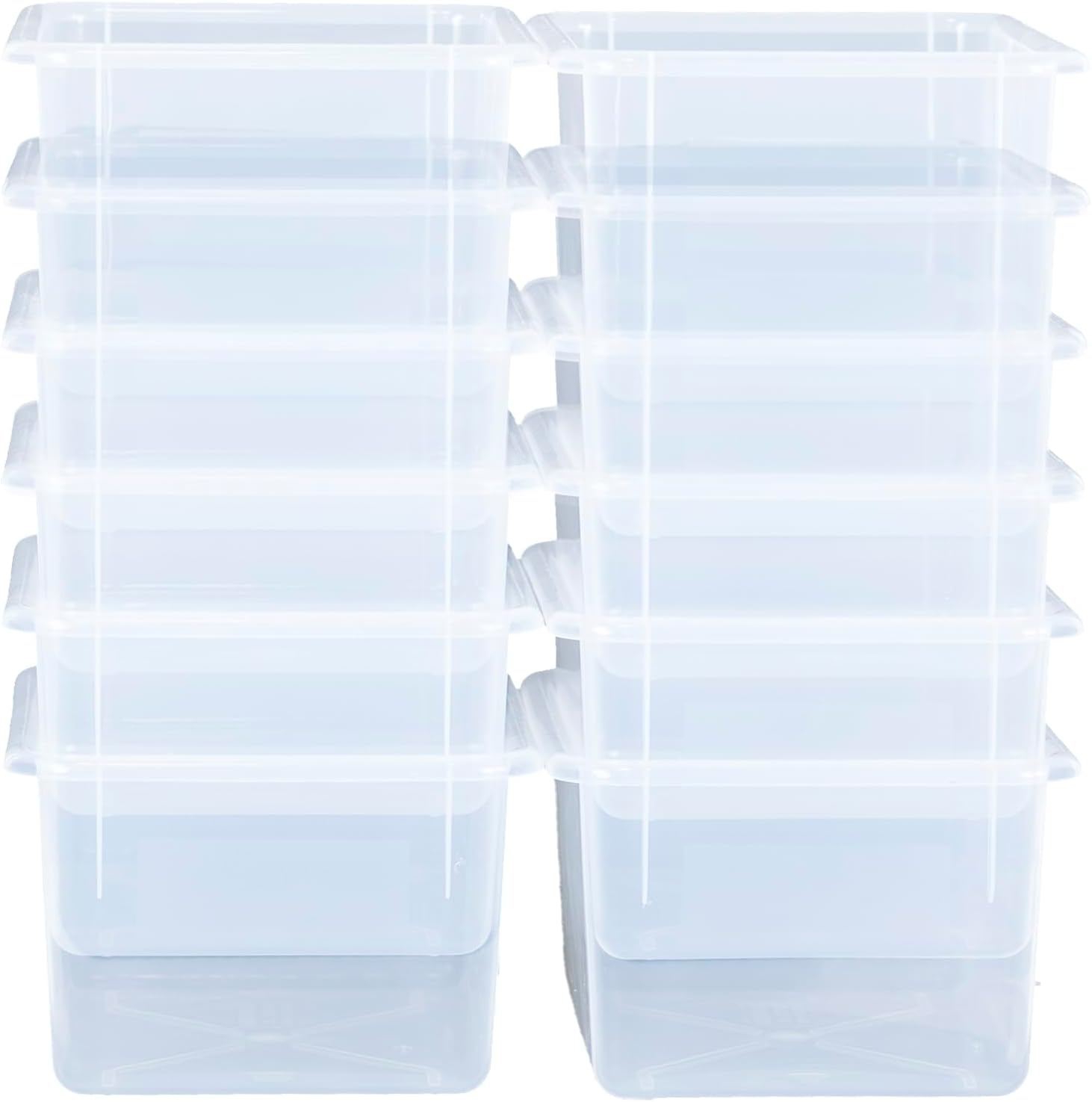 Wood Designs Cubby Storage Bin, Heavy Duty Plastic Containers for Kids Translucent Clear Cubby Tray