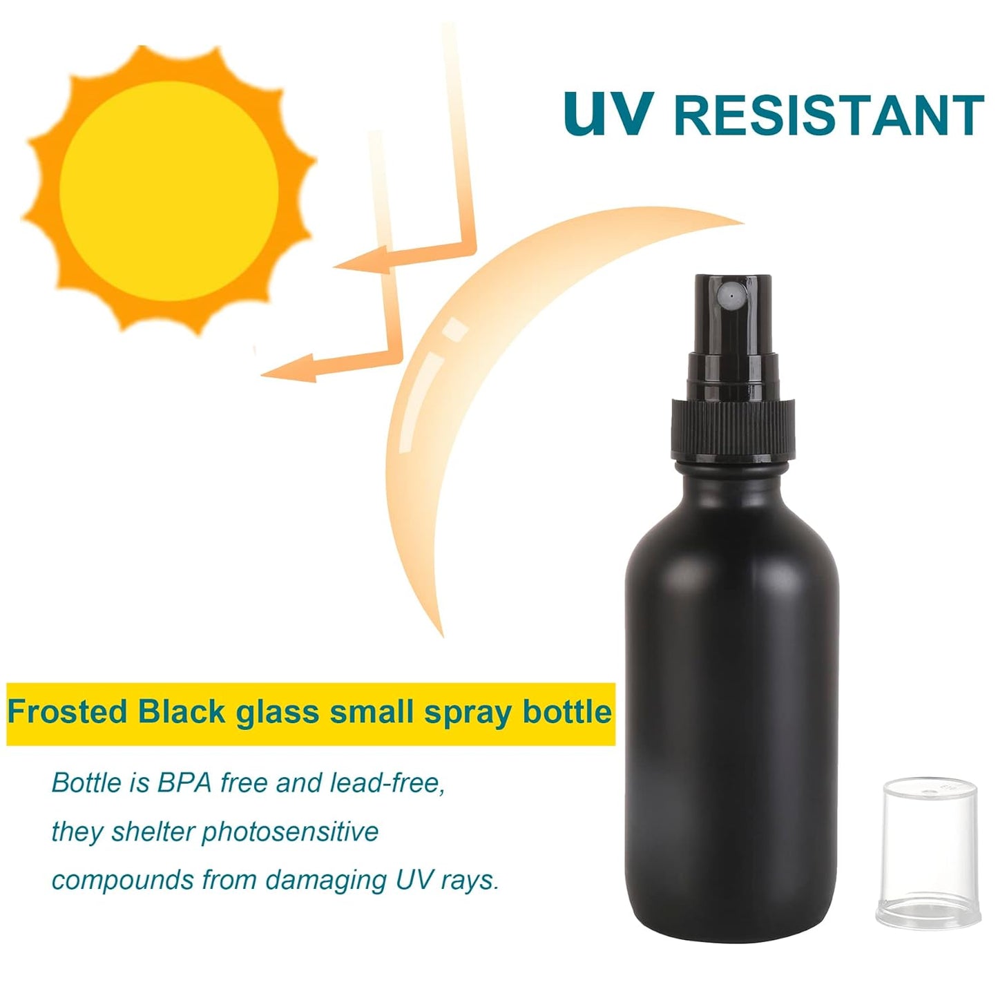 Frosted Black Glass Small Spray Bottle 2 oz 24 Packs,Fine Mist Sprayer Small Clear