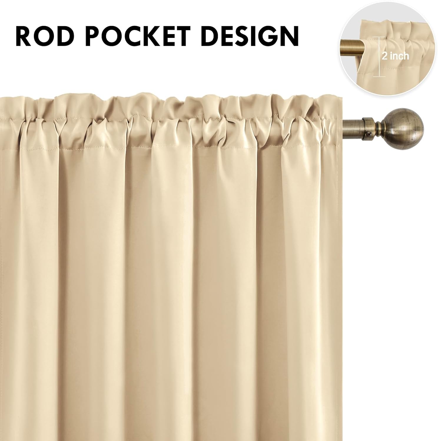 DWCN Insulated Blackout Curtains for Bedroom, Energy Saving Privacy Room Darkening Curtains for