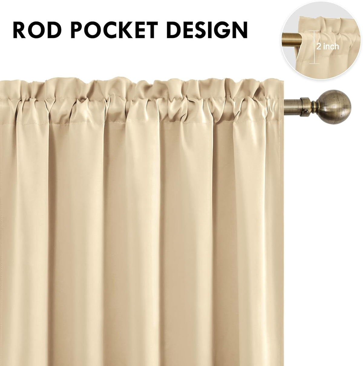 DWCN Blackout Curtains for Living Room Thermal Insulated, Energy Saving & Noise Reducing Bedroom