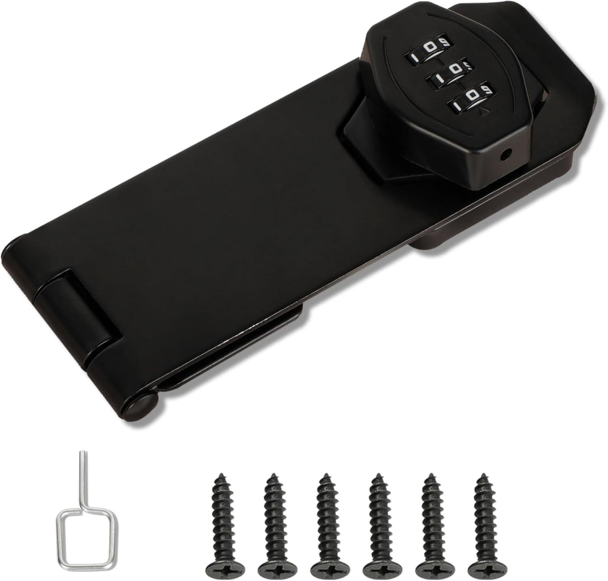 Password Rotary Hasp Locks, Digit Combination Lock Door Security Slide Latch Door Lock for Drawers