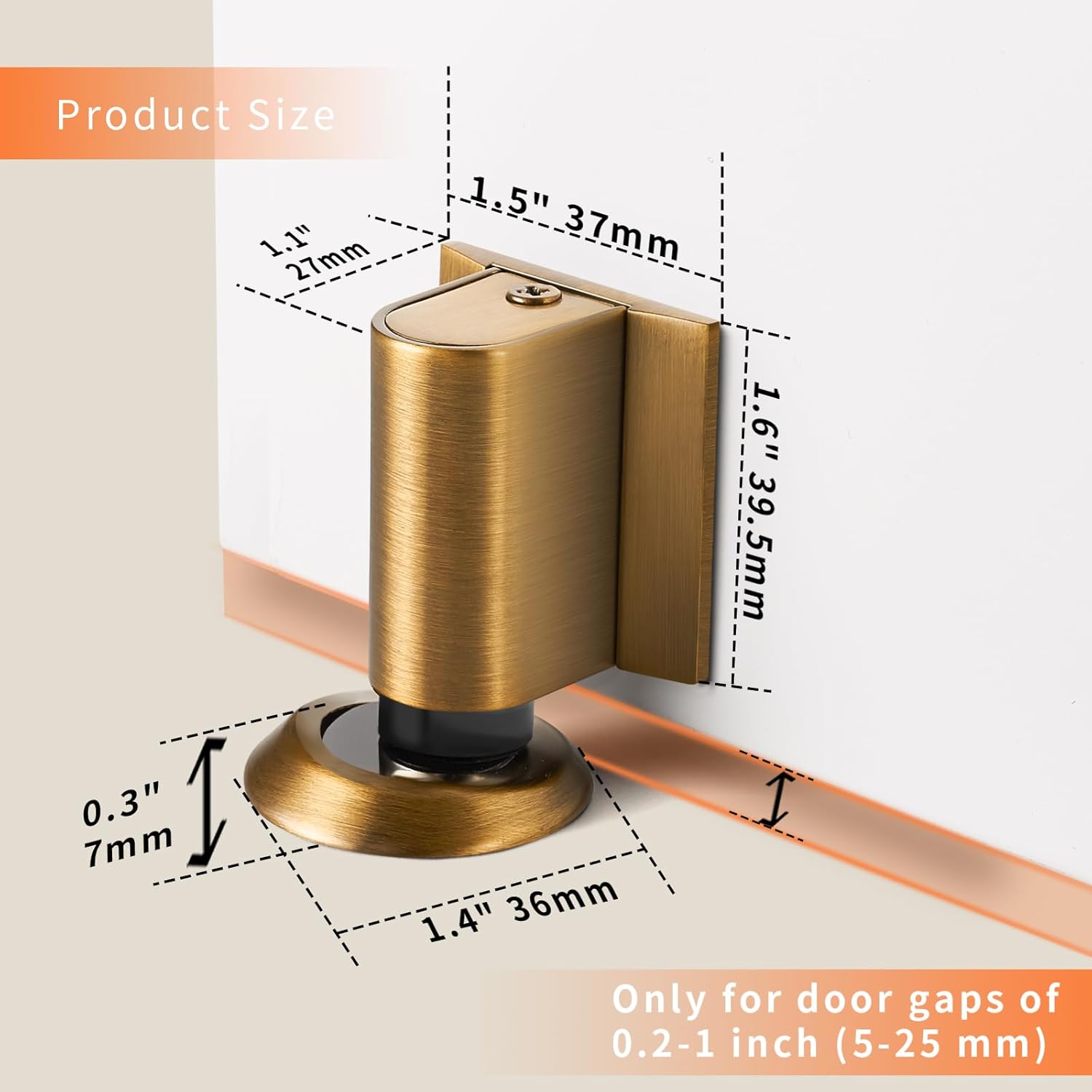Bak Bo Magnetic Door Stoppers 1 Pack Bottom of Door Holder Keep Door Open No Drilling Magnet Floor