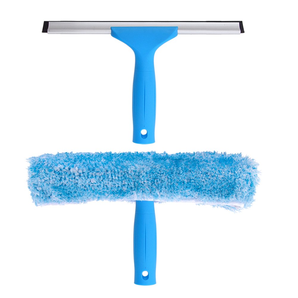 MR.SIGA Professional Window Squeegee & Microfiber Window Scrubber, 10 inch