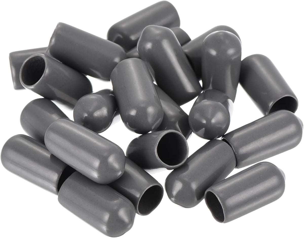 uxcell 20pcs Rubber End Caps 7mm(1/4") ID Vinyl PVC Round Tube Bolt Cap Cover Screw Thread