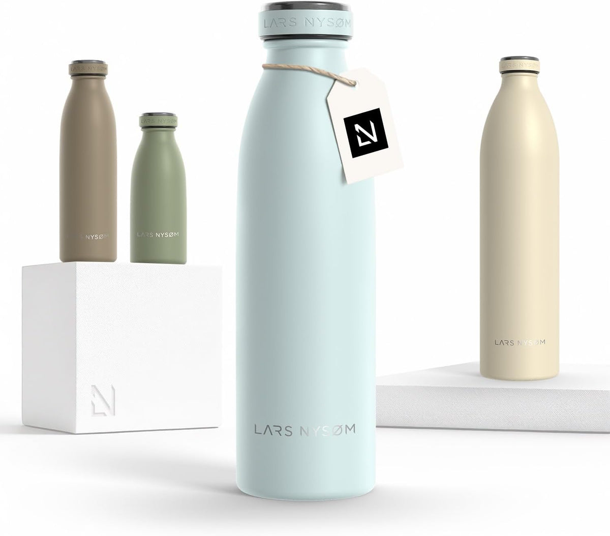 LARS NYSØM Stainless Steel Insulated Water Bottle 12oz 17oz 25oz 34oz 51oz | Insulated Thermo Flask