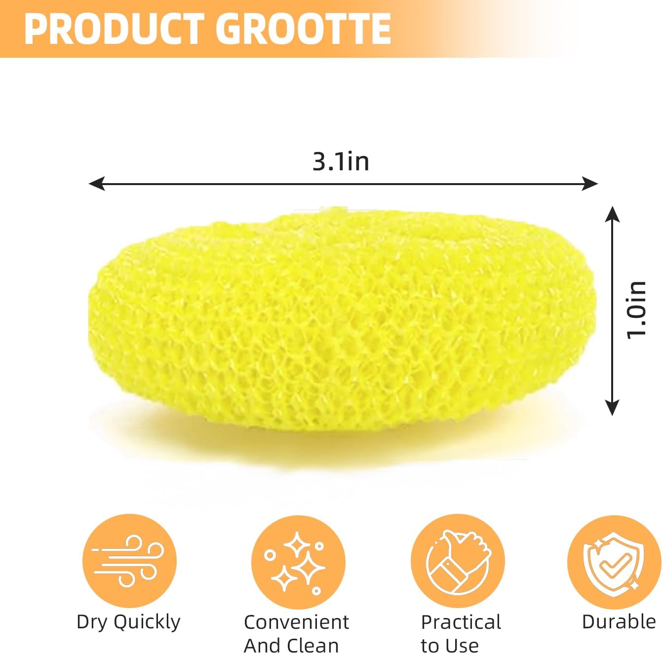 25 Pcs Plastic Dish Scrubbers, Reusable Non-Scratch Nylon Scouring Pads Bulk for Kitchen Cleaning