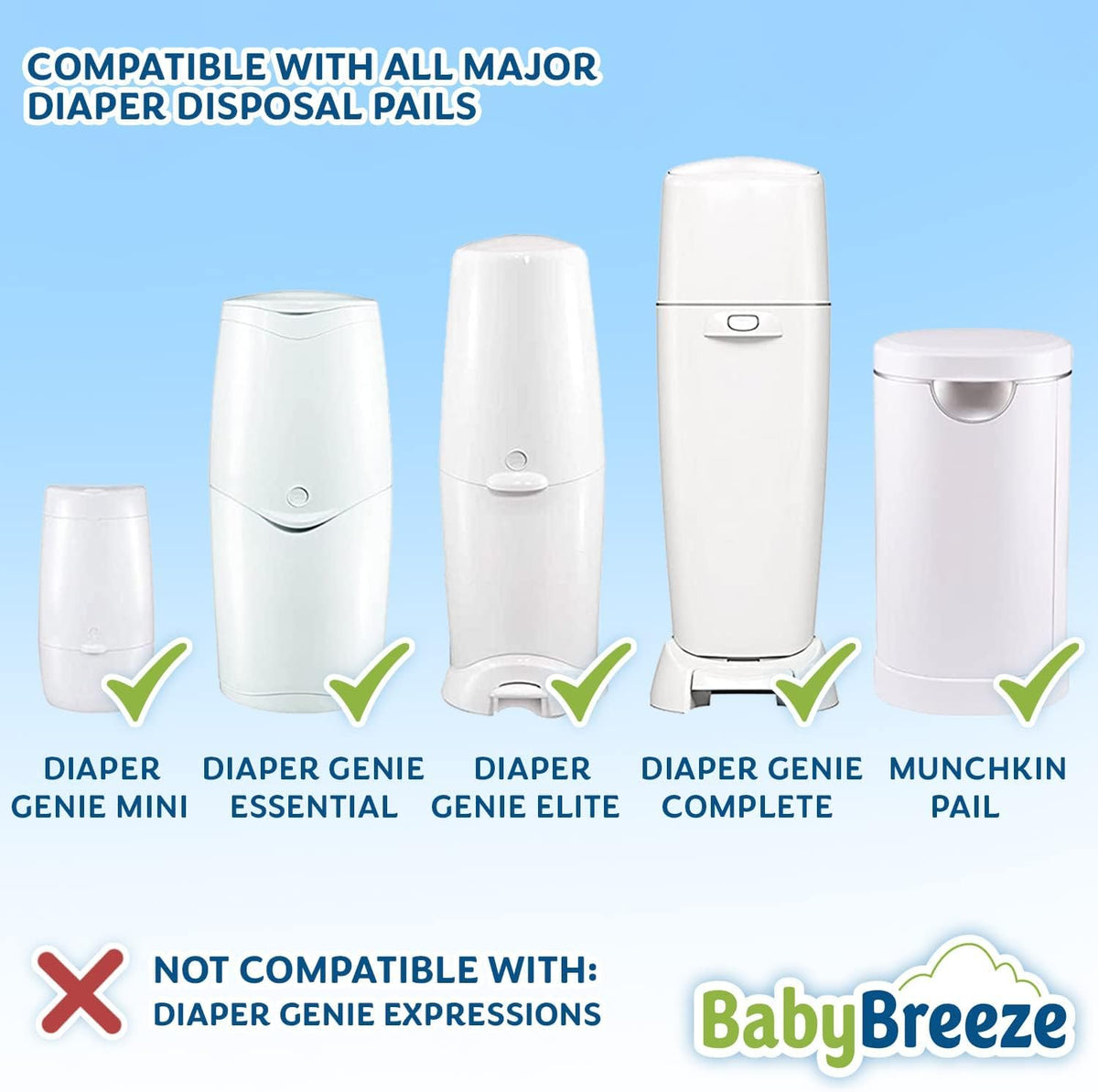 Diaper Pail Refill Bags Compatible with Playtex Diaper Genie- 1960 Count (7 Sets of 1 Pack) ??by