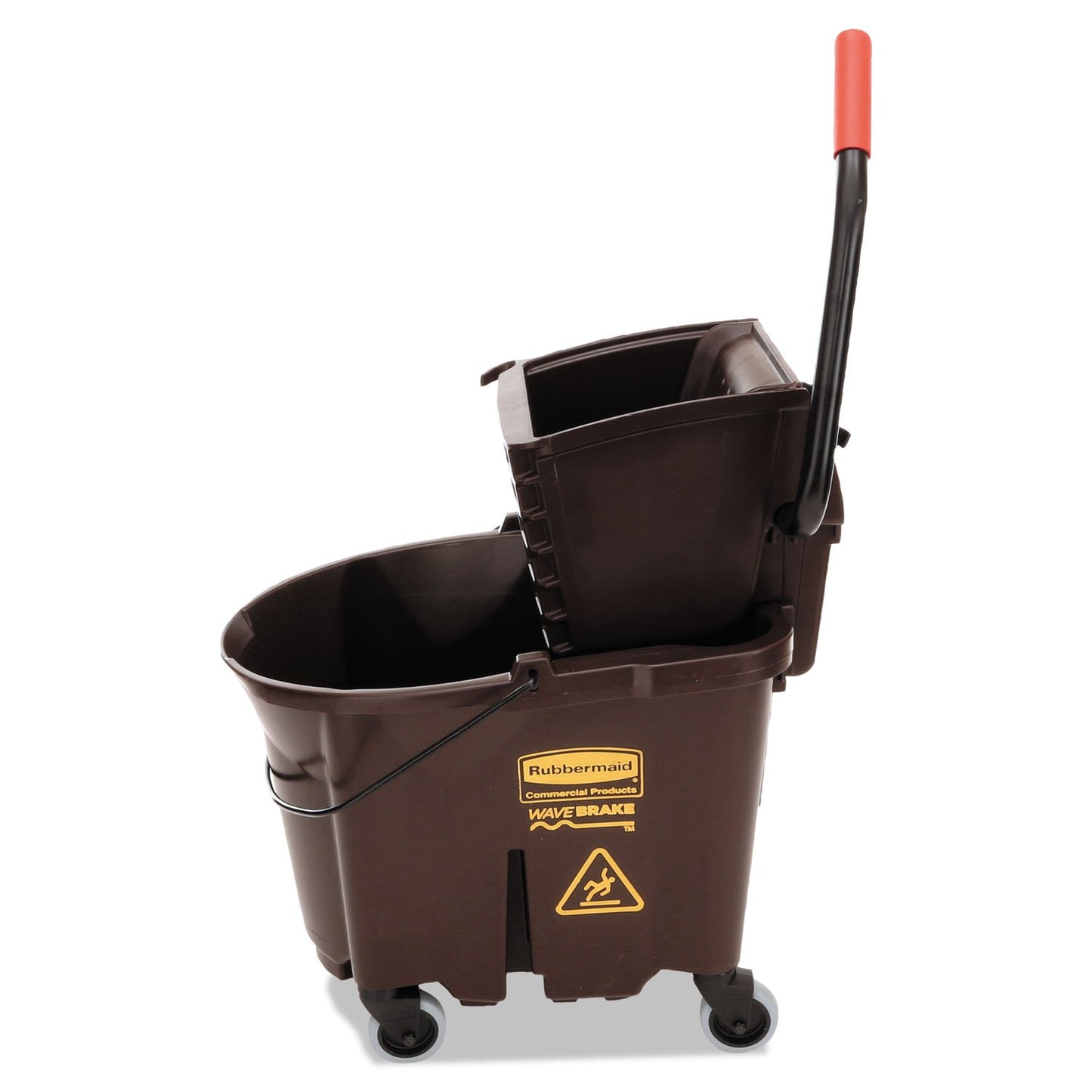 Rubbermaid Commercial Products WaveBrake 35 QT Side-Press Mop Bucket and Wringer Combo on Wheels