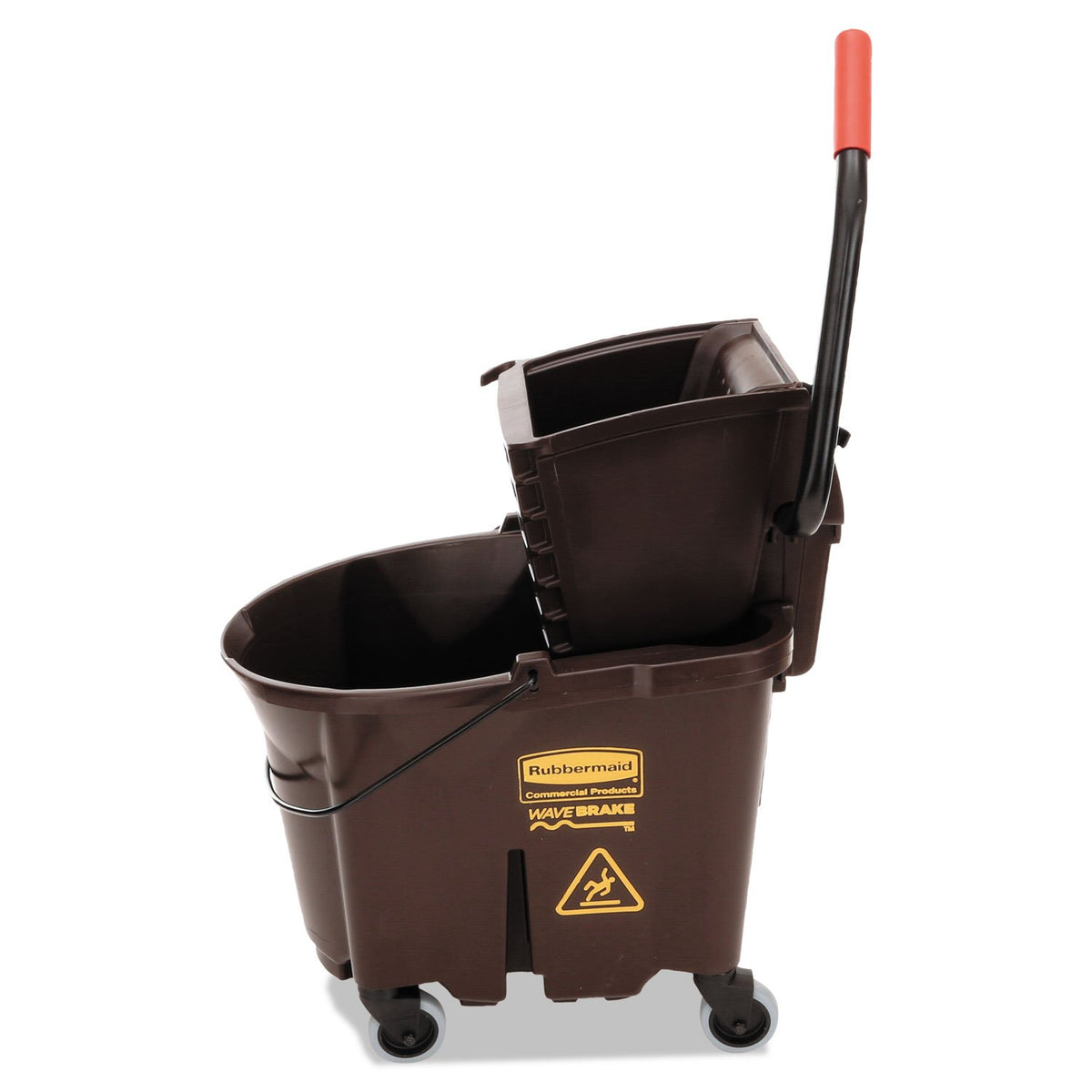 Rubbermaid Commercial Products WaveBrake 35 QT Side-Press Mop Bucket and Wringer Combo on Wheels