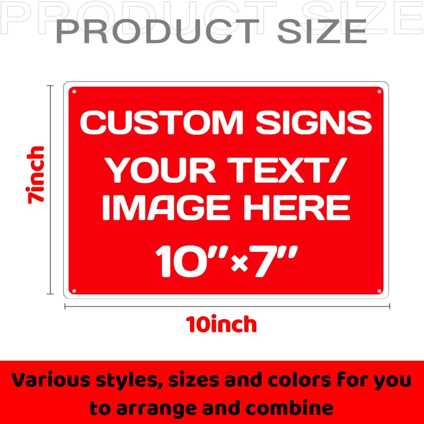 Personalized Aluminum Metal Signs - Weatherproof, Custom Text & Picture, Multiple Sizes, Hazard