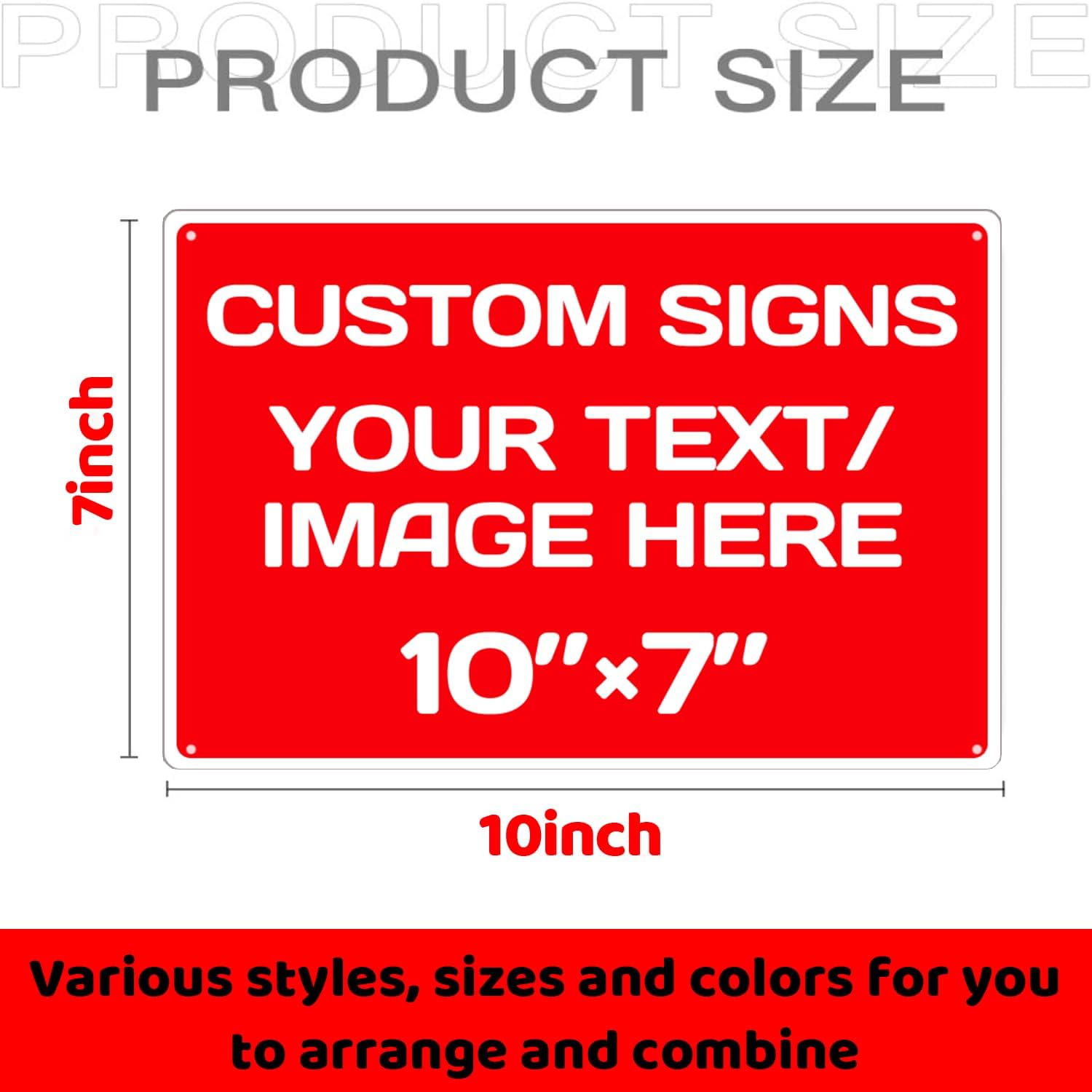 Personalized Aluminum Metal Signs - Weatherproof, Custom Text & Picture, Multiple Sizes, Hazard